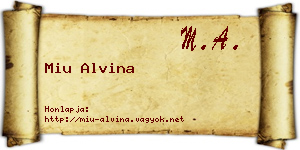 Miu Alvina névjegykártya